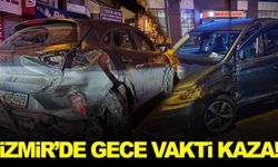 Park halindeki otomobillere çarptı… İzmir’de gece vakti kaza!