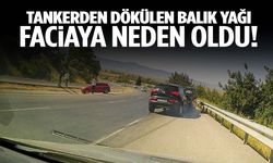 Tankerden dökülen balık yağı trafikte korku dolu anlar yaşattı!