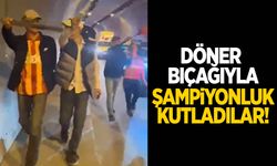 Döner bıçağıyla şampiyonluk kutladılar!