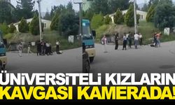 Üniversiteli kızların kavgası kamerada