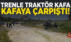 Uşak'ta hemzemin geçitte kaza: Trenin çarptığı traktör sürücüsü yaralandı