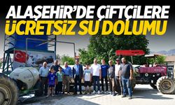 Alaşehir'de çiftçilere ücretsiz su dolumu