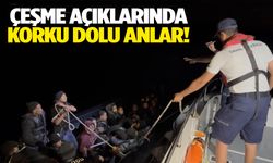 Çeşme açıklarında korku dolu anlar