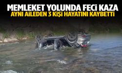 Dereye uçan araçta 3 kişilik aile yok oldu!