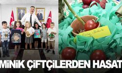 Minik çiftçilerden ilk hasat: Topraksız tarımla ürettikleri ürünleri Müdür Uğurelli’ye getirdiler