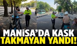 Manisa’da kask takmayan yandı!