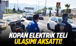 Manisa'da kopan elektrik teli ulaşımı aksattı