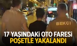 17 yaşındaki oto faresi poşetle yakalandı
