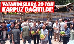 Vatandaşlara 20 ton karpuz dağıtıldı!