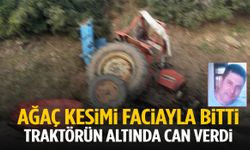 Denizli’de ormanda ailesiyle ağaç kesimi yapıyordu… Traktörün altında can verdi!