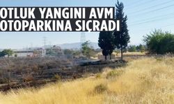 İzmir’de otluk yangını AVM otoparkına sıçradı