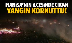 Manisa’da 80 dönümlük tarlada yangın… Saman balyaları alev alev yandı!