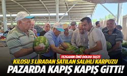 Salihli karpuzunun kilosu 3 lira olunca vatandaş tezgaha akın etti! 2 saatte…