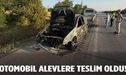 Seyir halindeki otomobil alev alev yandı