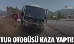 Tur otobüsü drenaj hendeğine girdi: 23 yaralı
