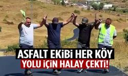 Asfalt ekibi bitirdiği her köy yolunda halay çekti! Sosyal medyada gündem oldu…