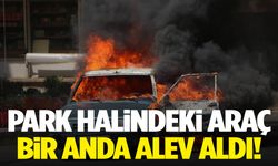 Park halindeki araç alevlere teslim oldu!