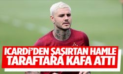 Mauro Icardi taraftarla arbedede kafa attı