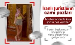 İranlı turistlerden Türkiye'deki camide kısa şortlu poz