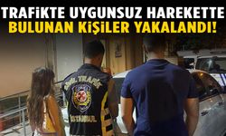 Seyir halindeki araçta uygunsuz hareket: Sürücü ve yolcu yakalandı
