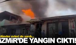 İzmir’de hurdalık yangını… Evlere de sıçradı!