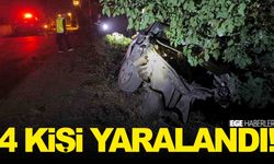 Afyonkarahisar'da kontrolden çıkan otomobil ağaca çarparak durabildi!