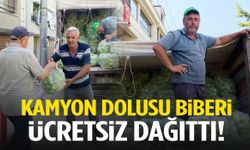 Mahalleye kamyonla biber getirdi! 5 ton dakikalar içinde tükendi
