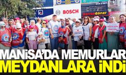 Manisa’da memurlar meydanlara indi… Zam teklifine tepki gösterdiler!