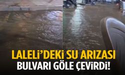 Manisa’da su arızası bulvarı göle çevirdi