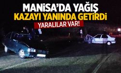 Manisa’da yağışlı hava kaza getirdi! Yaralılar var…