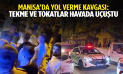 Manisa’da yol verme tartışması mahalleyi karıştırdı! Tekme ve tokatlar havada uçuştu…