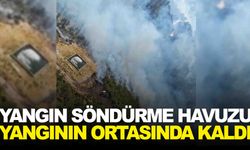 Soma'da dikkat çeken görüntü... Yangın söndürme havuzu yangının ortasında kaldı!