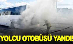 Manisa’da tehlike dolu dakikalar… Yolcu otobüsü alev aldı!