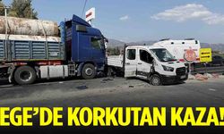 Ege’de kaza… Kamyonet ve tır çarpıştı!