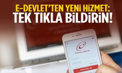 e-Devlet’ten yeni hizmet: Tek tıkla bildirin!
