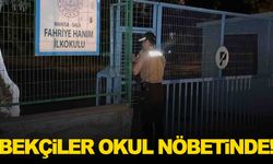 Gece bekçileri okul nöbetinde… Tüm okullar tek tek kontrol ediliyor