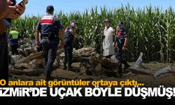 İzmir’de eğitim uçağının düşme anı kameraya yansıdı