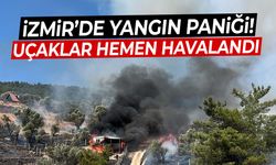 İzmir'de yangın paniği! Tarım arazisinde başladı ormana sıçradı...