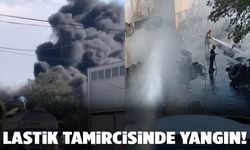İzmir’de lastik tamircisinde yangın