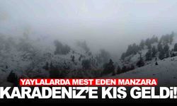 Karadeniz’e kış geldi… Yaylalar beyaza büründü!