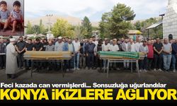 Konya’da gözyaşları sel oldu… Kazada ölen 3 yaşındaki ikizler toprağa verildi
