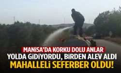 Manisa’da bir anda yanmaya başladı! Alevler otluk alana sıçradı… Mahalleli faciayı önledi!