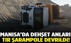 Manisa’da tır şarampole devrildi!