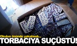 Okul önünde torbacıya suçüstü!