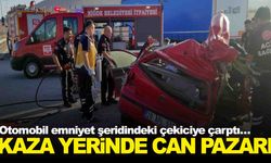 Otomobil emniyet şeridindeki çekiciye çarptı… Ölü ve yaralılar var!