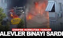 İzmir Buca’da korkutan yangın: Alevler binayı sardı, manav dükkanı zarar gördü