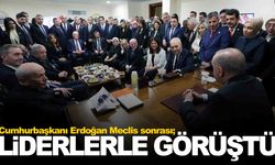 Cumhurbaşkanı Erdoğan TBMM’de parti liderleriyle görüştü