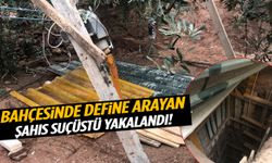 Manisa’da yine defineciler yine suçüstü…. Bahçesine 20 metrelik çukur kazmış!