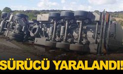 Ege’de kaza… Tır yan yattı