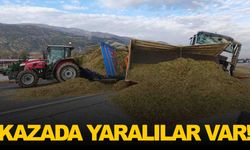 Ege’de kaza… Tır, yem yüklü traktöre çarptı!